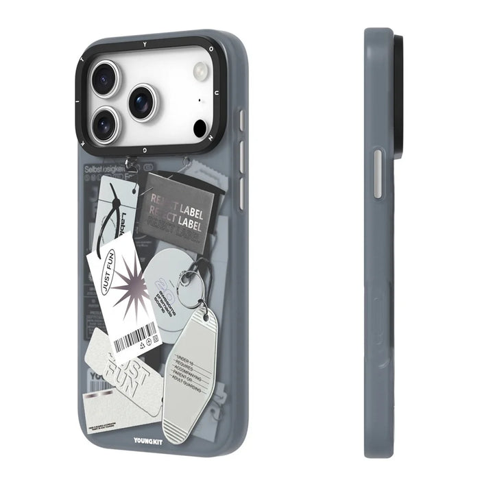 YOUNGKIT Interdimensional Series For iPhone 17 Pro Max Magnetic Case Matte TPU IMD Phone Back Cover - Cool (Black  /  White) - 3