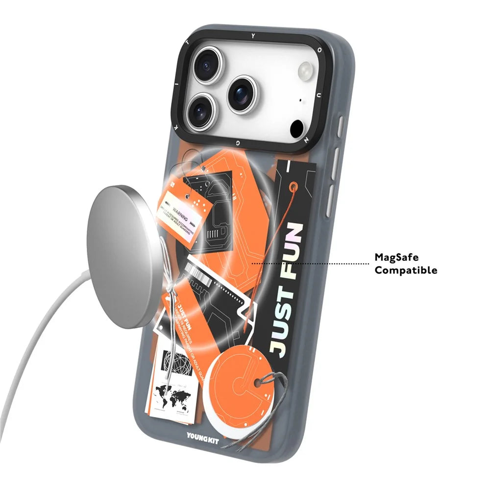 YOUNGKIT Interdimensional Series For iPhone 17 Pro Magnetic Case Matte TPU IMD Phone Back Cover - Cool (Black  /  White) - 5