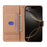 For iPhone 17 Pro Case Triangle Imprinted Skin Touch PU Leather Phone Wallet Cover - Brown - 2