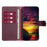 For iPhone 17 Pro Case Leather Phone Cover with RFID Blocking Wallet - Wine Red - 2