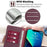 For iPhone 17 Pro Case Leather Phone Cover with RFID Blocking Wallet - Wine Red - 5