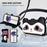 For iPhone Air Case Makeup Mirror Wallet Cute Raccoon Leather Phone Cover with Wrist / Shoulder Strap - Black - 2