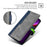 For iPhone 17 Case Contrast Color Wallet Leather Phone Cover - Blue + Grey - 5