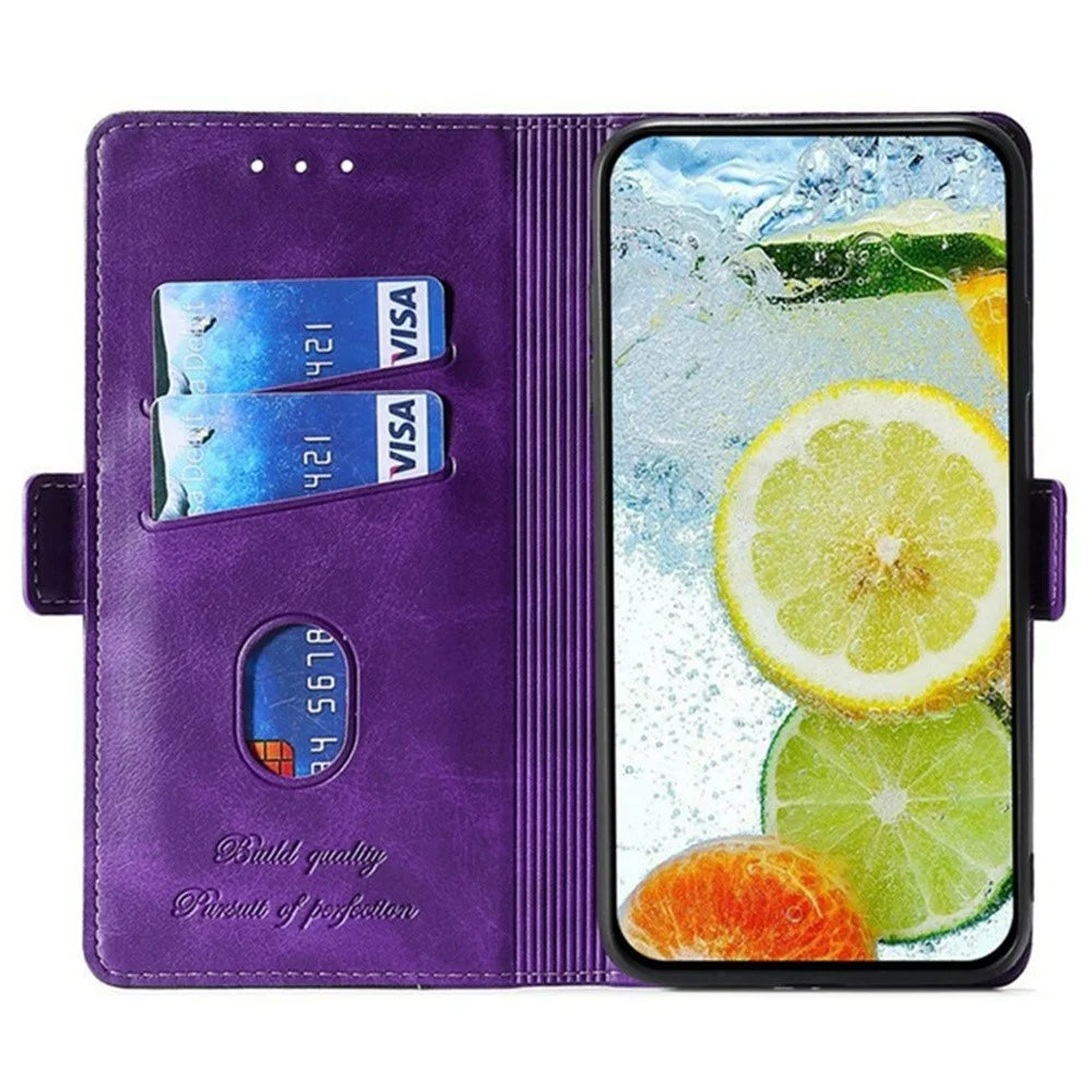 For iPhone Air Case Contrast Color Wallet Leather Phone Cover - Rose + Purple - 2