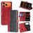 For iPhone 17 Pro Max Case Contrast Color Wallet Leather Phone Cover - Black + Red - 1