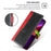 For iPhone 17 Pro Max Case Contrast Color Wallet Leather Phone Cover - Black + Red - 5