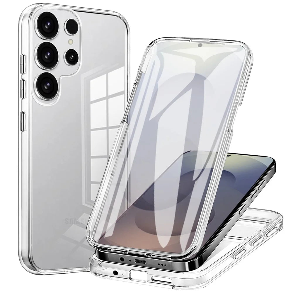 For Samsung Galaxy S25 Ultra Case TPU Frame Clear Acrylic Back Phone Cover with PET Film - 1