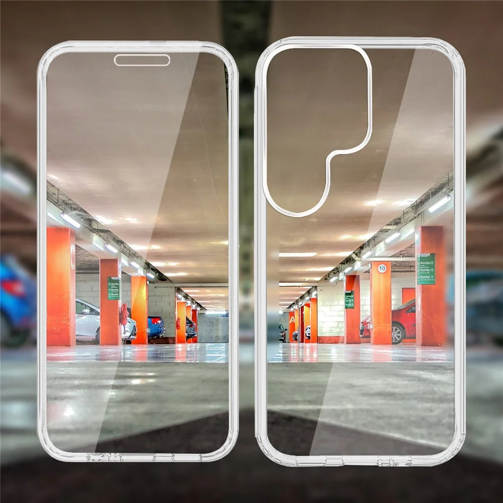 For Samsung Galaxy S25 Ultra Case TPU Frame Clear Acrylic Back Phone Cover with PET Film - 7