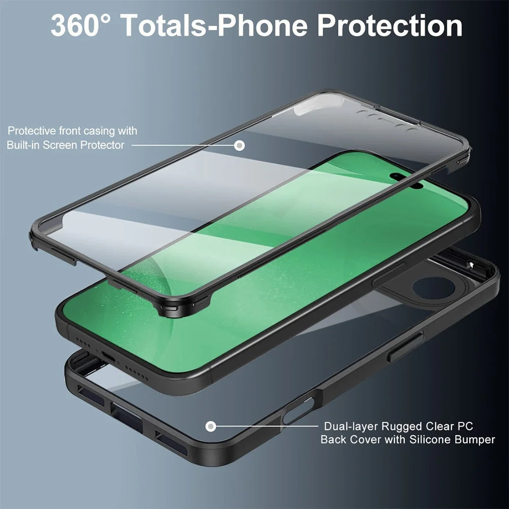 For iPhone Air Case Acrylic + TPU Clear Phone Cover with PET Screen Film - Black - 2
