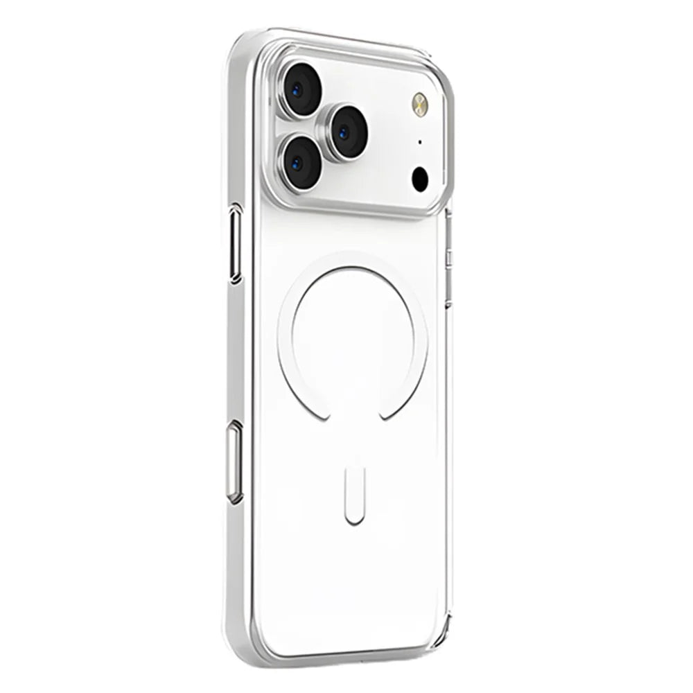 COTECI For iPhone 17 Pro Crystal Magnetic Case Compatible with MagSafe PC TPU Phone Back Cover - Transparent - 1