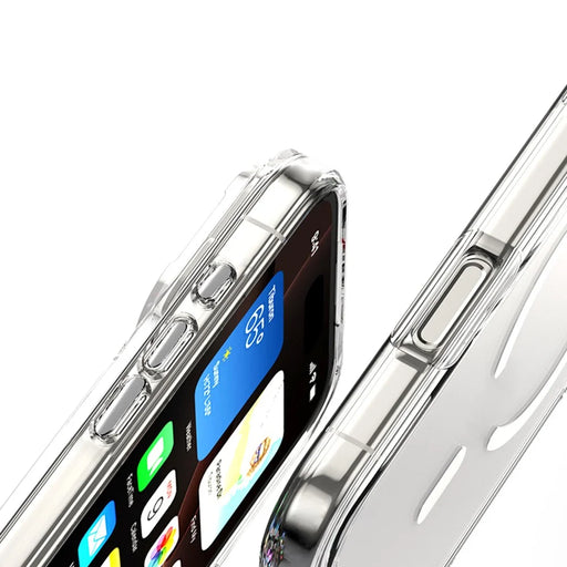 COTECI For iPhone Air Crystal Magnetic Case Compatible with MagSafe PC TPU Phone Back Cover- Transparent - 2