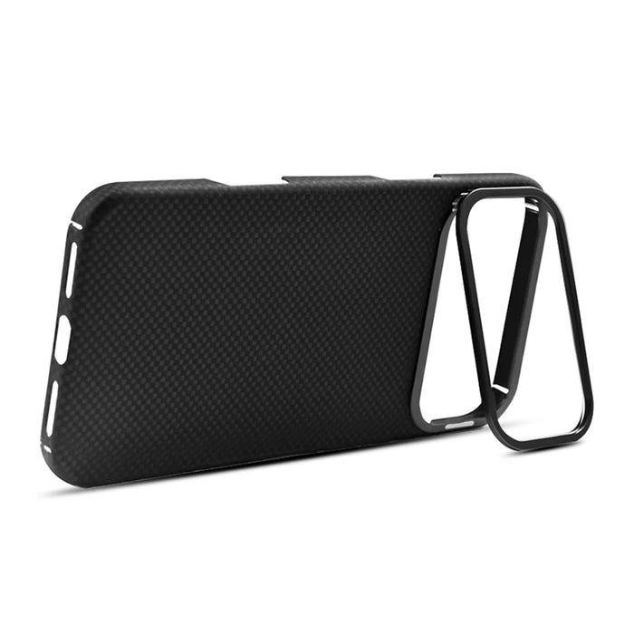 COTECI For iPhone 17 Pro Magnetic Case with Lens Kickstand Aramid Fiber Slim PC Back Cover Compatible with MagSafe - Black - 2