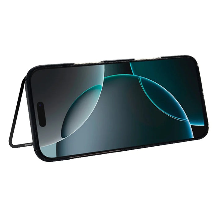 COTECI For iPhone 17 Pro Magnetic Case with Lens Kickstand Aramid Fiber Slim PC Back Cover Compatible with MagSafe - Black - 3
