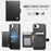 JEEHOOD For iPhone 17e / 16e Case  J09 RFID Blocking Card Holder Leather Back Phone Cover Compatible with MagSafe - Black - 3