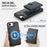 JEEHOOD For iPhone 17e / 16e Case  J09 RFID Blocking Card Holder Leather Back Phone Cover Compatible with MagSafe - Black - 7