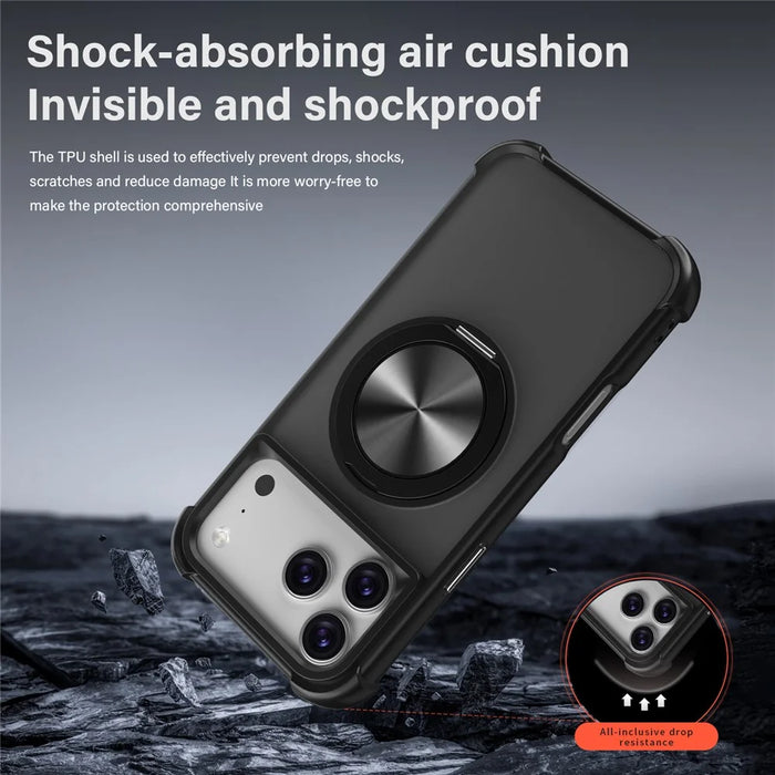 For iPhone 17 Pro Max Case Compatible with MagSafe CD Vein Kickstand TPU + PC Phone Cover - Black - 2