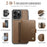 JEEHOOD For iPhone 15 Pro Max Case  J09 RFID Blocking Card Holder Leather Back Phone Cover Compatible with MagSafe - Brown - 2