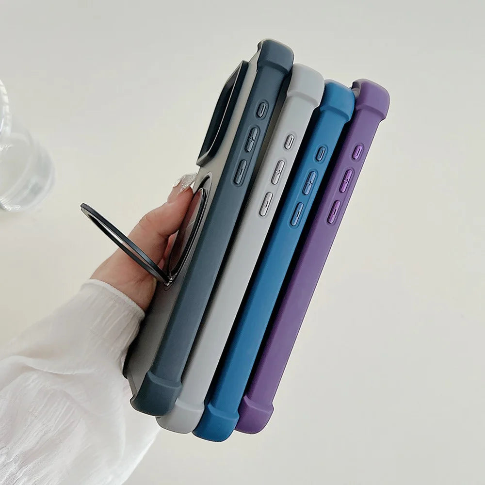 For iPhone 15 Case Compatible with MagSafe CD Vein Kickstand TPU + PC Phone Cover - 4