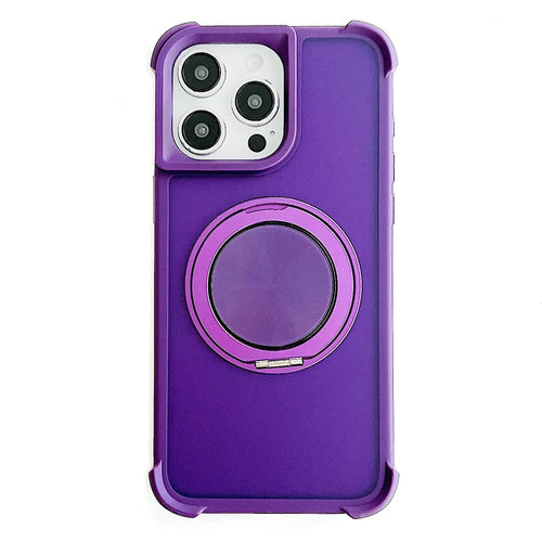 For iPhone 14 Pro Case Compatible with MagSafe CD Vein Kickstand TPU + PC Phone Cover - Purple - 1