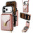 For iPhone 18 Pro / 17 Pro Case Zipper Wallet Leather + TPU Phone Cover with Strap - Rose Gold - 1