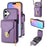 For iPhone 17 Case Zipper Wallet Leather + TPU Phone Cover with Strap - Purple - 1