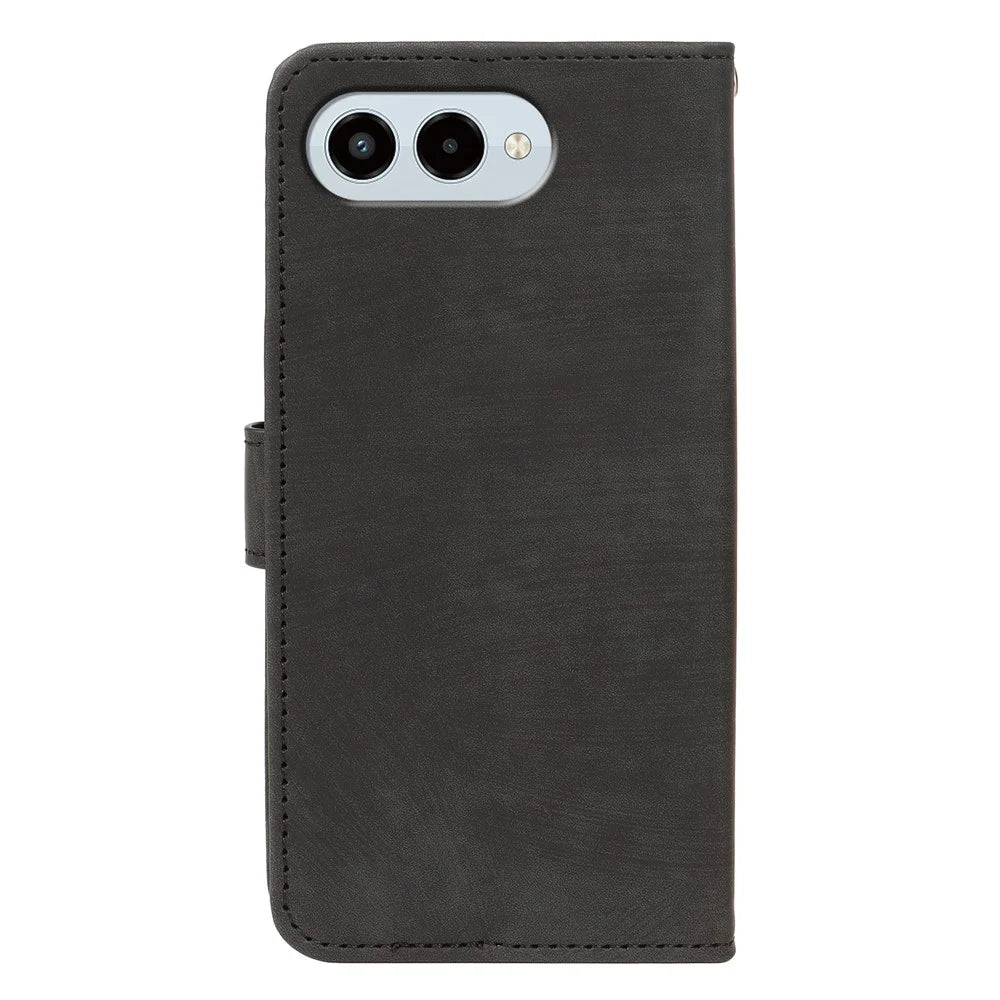 For T-Mobile REVVL 8 Case Flip Wallet Striped Texture Leather Phone Cover - Black - 5