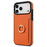 For iPhone 18 Pro / 17 Pro Case Ring Kickstand PU + TPU Card Holder Phone Cover - Orange - 1