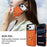 For iPhone 18 Pro / 17 Pro Case Ring Kickstand PU + TPU Card Holder Phone Cover - Orange - 6