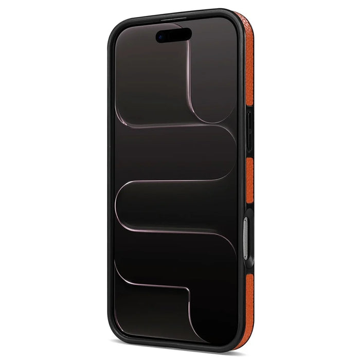 For iPhone Air Case Ring Kickstand PU + TPU Card Holder Phone Cover - Orange - 2