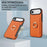 For iPhone Air Case Ring Kickstand PU + TPU Card Holder Phone Cover - Orange - 5