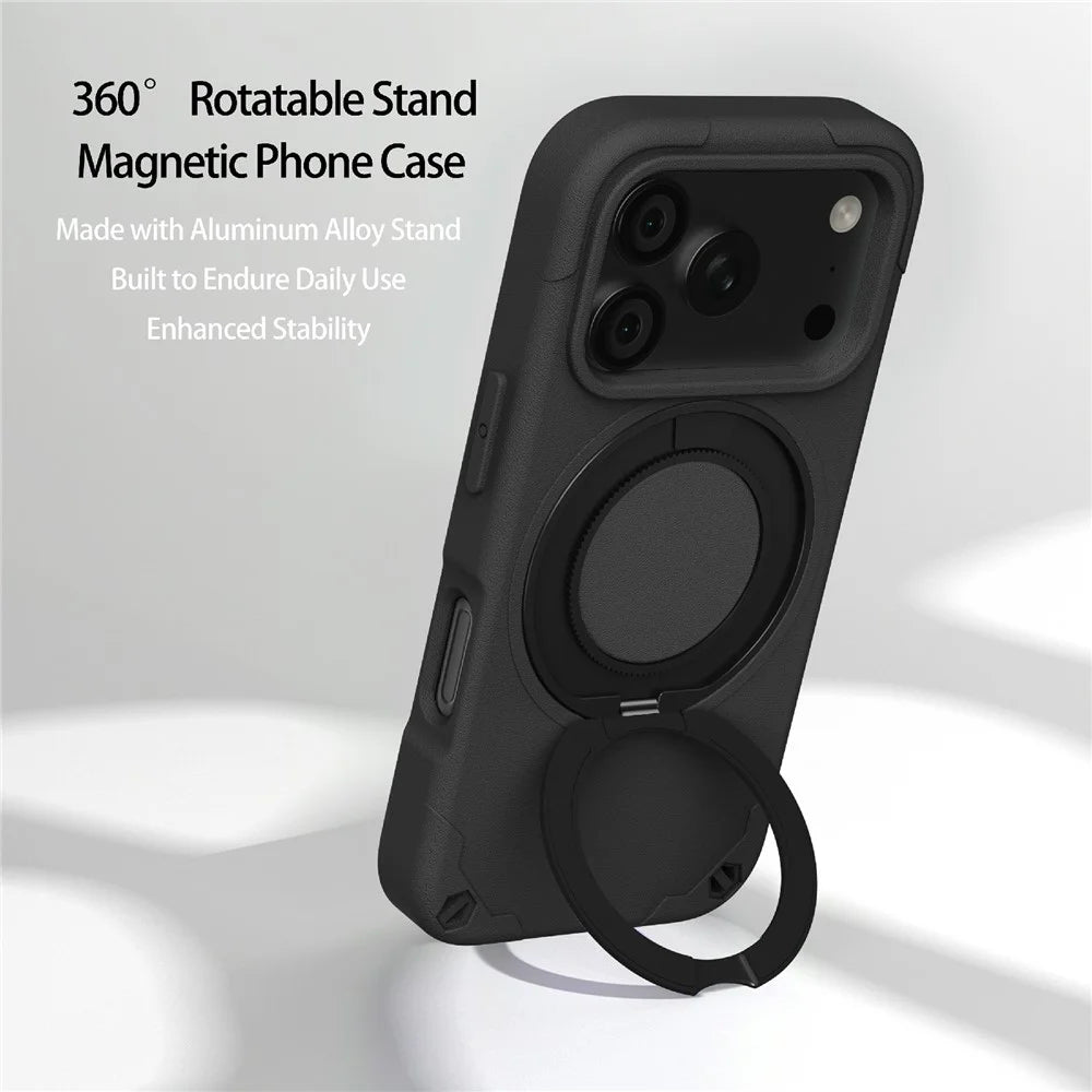 For iPhone 18 Pro Max / 17 Pro Max EVA Phone Case Compatible with MagSafe Kickstand Protective Cover - Black - 2