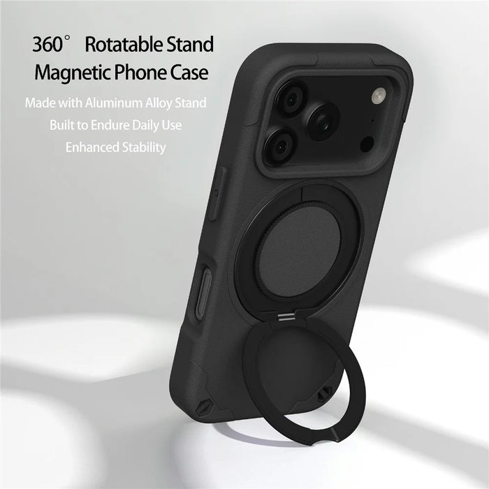 For iPhone 18 Pro / 17 Pro EVA Phone Case Compatible with MagSafe Kickstand Protective Cover - Black - 2
