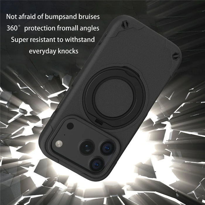 For iPhone 18 Pro / 17 Pro EVA Phone Case Compatible with MagSafe Kickstand Protective Cover - Black - 3
