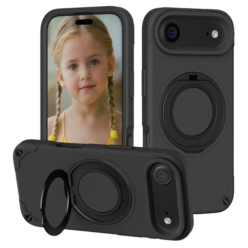 For iPhone Air EVA Phone Case Compatible with MagSafe Kickstand Protective Cover - Black - 1