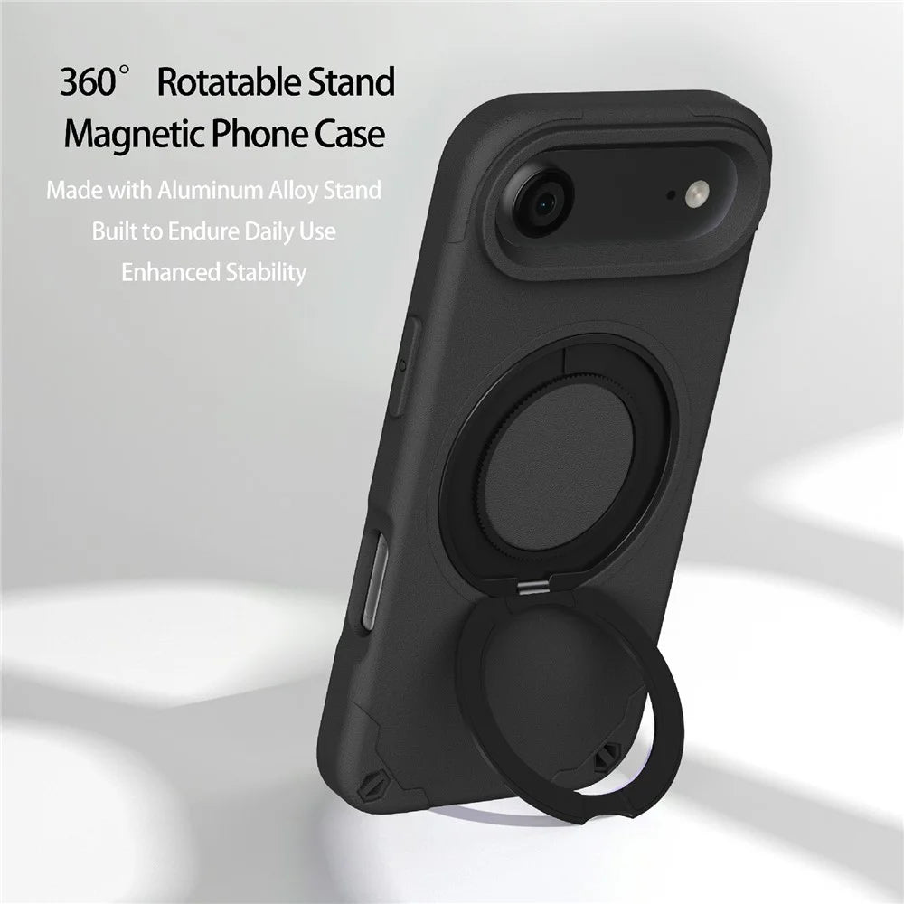 For iPhone Air EVA Phone Case Compatible with MagSafe Kickstand Protective Cover - Black - 2