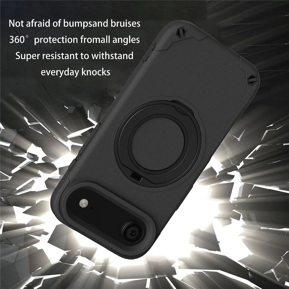 For iPhone Air EVA Phone Case Compatible with MagSafe Kickstand Protective Cover - Black - 3