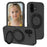 For iPhone 17 EVA Phone Case Compatible with MagSafe Kickstand Protective Cover - Black - 1