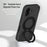 For iPhone 17 EVA Phone Case Compatible with MagSafe Kickstand Protective Cover - Black - 2