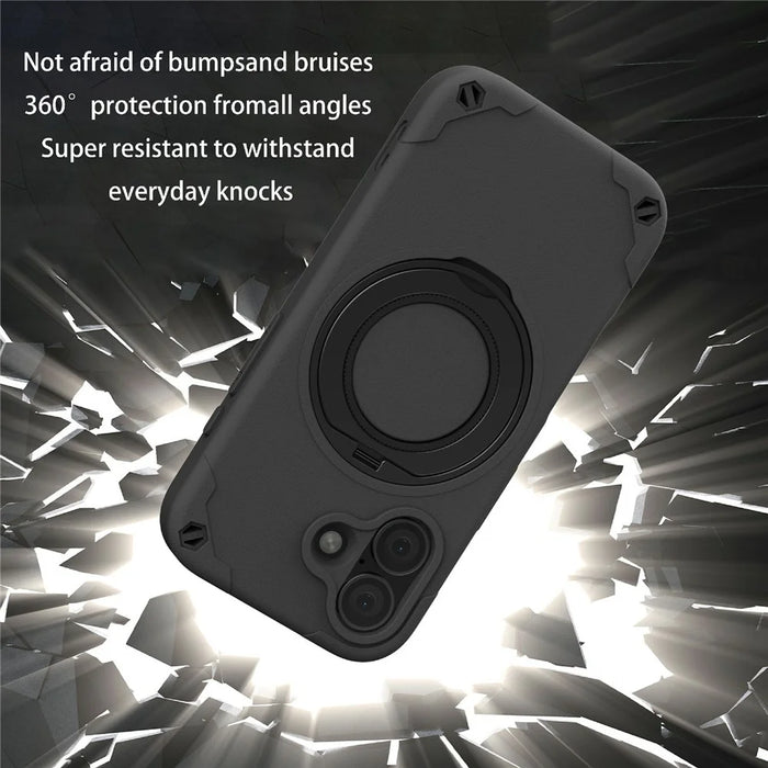 For iPhone 17 EVA Phone Case Compatible with MagSafe Kickstand Protective Cover - Black - 3