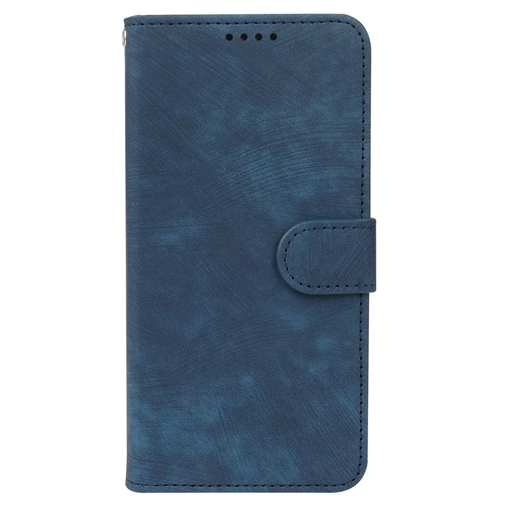 For iPhone 16 Pro Case Flip Wallet Striped Texture Leather Phone Cover - Blue - 6