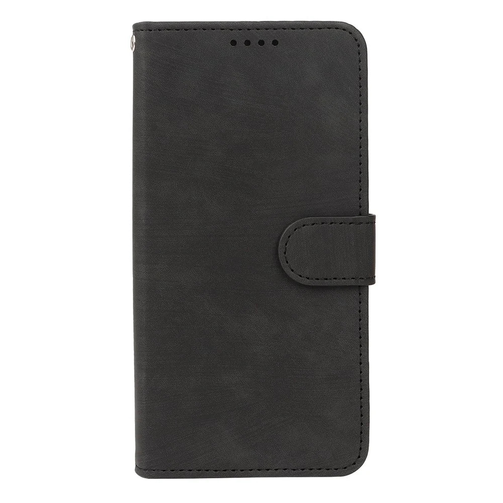 For iPhone 16 Pro Max Case Flip Wallet Striped Texture Leather Phone Cover - Black - 6