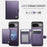 JEEHOOD For Google Pixel 9 Pro / Google Pixel 9 Case  J09 RFID Blocking Card Holder Leather Back Phone Cover Magnetic Case - Purple - 3