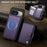 JEEHOOD For Google Pixel 9 Pro / Google Pixel 9 Case  J09 RFID Blocking Card Holder Leather Back Phone Cover Magnetic Case - Purple - 5