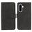 For Samsung Galaxy S25 Case Flip Wallet Striped Texture Leather Phone Cover - Black - 1