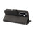 For Samsung Galaxy S25 Case Flip Wallet Striped Texture Leather Phone Cover - Black - 4