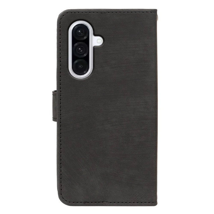 For Samsung Galaxy S25 Case Flip Wallet Striped Texture Leather Phone Cover - Black - 6