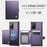 JEEHOOD For Samsung Galaxy Note20 Case  J09 RFID Blocking Card Holder Leather Back Phone Cover Magnetic Case - Purple - 3