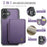 JEEHOOD For iPhone 17 Case  J05 Leather Mobile Cover with Detachable Magnetic Card Bag - Purple - 2