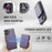 JEEHOOD For iPhone 17 Case  J05 Leather Mobile Cover with Detachable Magnetic Card Bag - Purple - 6