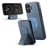 FIERRE SHANN 028 For iPhone 17 Case Magnetic Detachable Card Slots Leather Back Cover - Blue - 4